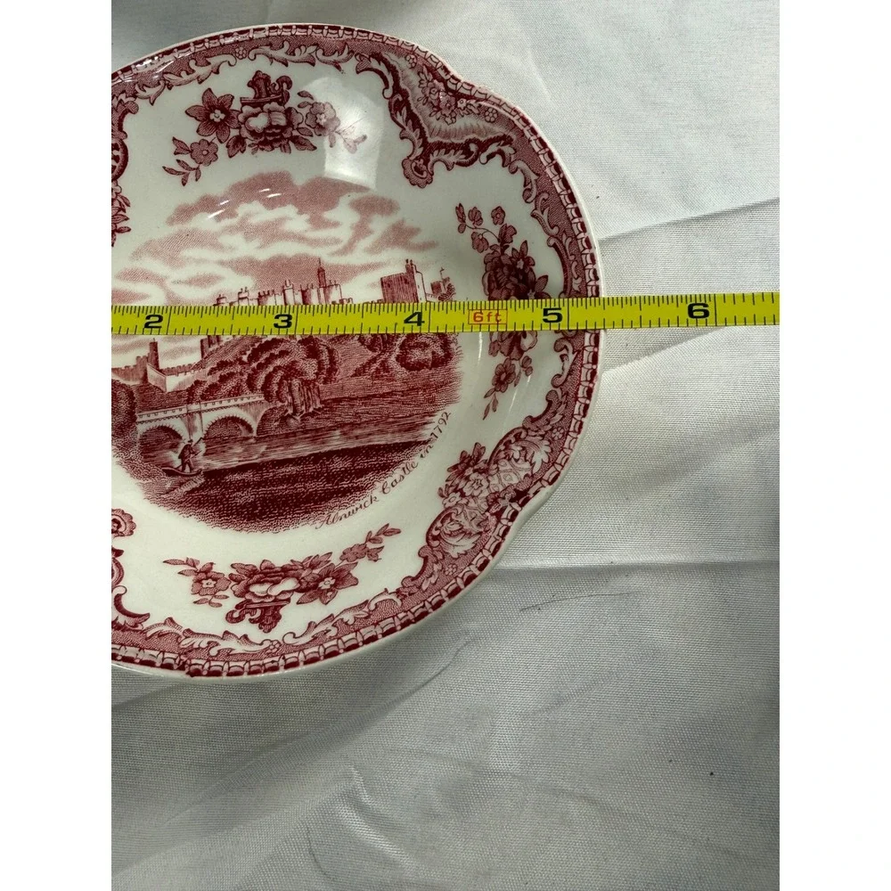 Johnson Bros Old Britain Castles Pink Alnwick Castle Fruit Bowl Set of 4 England